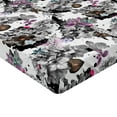 thumbnail image 4 of Ambesonne Floral Fitted Sheet, Magnolia Flowers Dots Leaves, Twin XL Size, Grey Brown and Pale Purple, 4 of 5