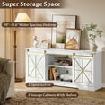 thumbnail image 3 of PUFFCAFE Farmhouse TV Stand for 65" 60" 55" Tvs,Entertainment Center with Storage & Sliding Barn Doors,Media TV Console Table,White TV Stand for Living Room, 3 of 6