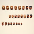thumbnail image 3 of 24PCS Halloween Short Press on Nails - Evil Pumpkin Orange Gradient Design, Matte Full Cover Fake Nails with Jelly Glue for Women Party Cosplay, 3 of 6