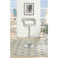 thumbnail image 3 of Poundex Metal Base Bar Stool With Faux Leather Seat And Gas Lift, Gray Set of 2, 3 of 4