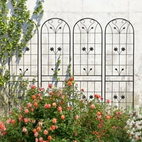 Yoneston 4 Pack 86.7"x19.7" Metal Garden Trellis, Metal Coating Anti-Rust and Sturdy, Rustproof Flower Metal Trellis for Outdoor Decoration, Black