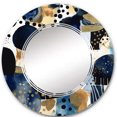 thumbnail image 2 of Designart "Sapphire and Gold Fusion Motifs XVII" Minimalism Round Wall Mirror - Modern Oval Printed Decorative Oversized Mirror - Multiple Color Options, 2 of 4