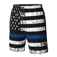 thumbnail image 4 of Zufioo Thin Blue Line Flag for Men's Casual Beach Shorts, Sports Fitness Quick-drying Drawstring Shorts with Pockets for Home Wear-Small, 4 of 6