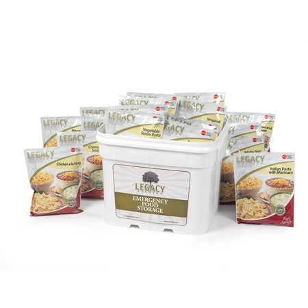 Legacy Premium Food Storage Long Term Dehydrated Food Storage - 120 Large Entree Servings - 29 Lbs- Disaster Prepper Freeze Dried Supply Kit - Individual Emergency Survival Meals