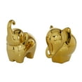 thumbnail image 5 of 6", 7"H Gold Porcelain Elephant Sculpture, by DecMode (2 Count), 5 of 8