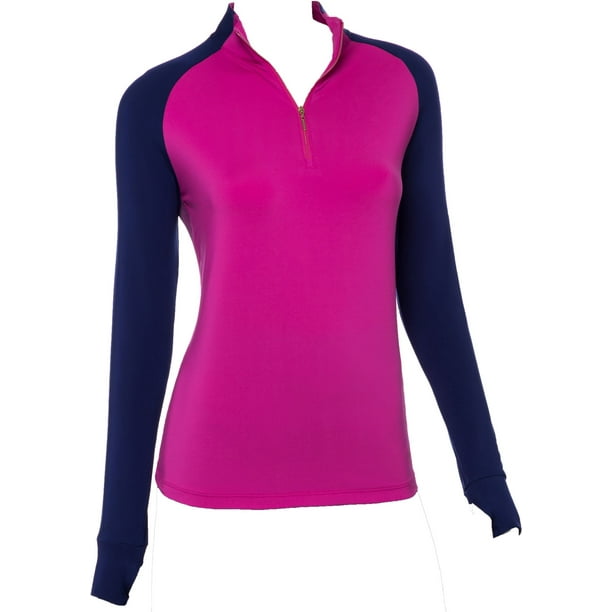 Download EP Pro Women's Long Sleeve Color Block Mock Golf Polo ...