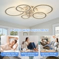 thumbnail image 3 of 39.4'' Ceiling Fan with Light and Remote Control, Modern Large Low Profile Flush Mount Ceiling Fan Lights,3 Color 6 Speeds with Dimmable Light for Bedrooms, Living Rooms, Dining Rooms, 3 of 8