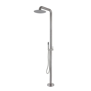 Freestanding Outdoor Shower with Detachable Shower Head, Deck Mounted Shower Faucet Set
