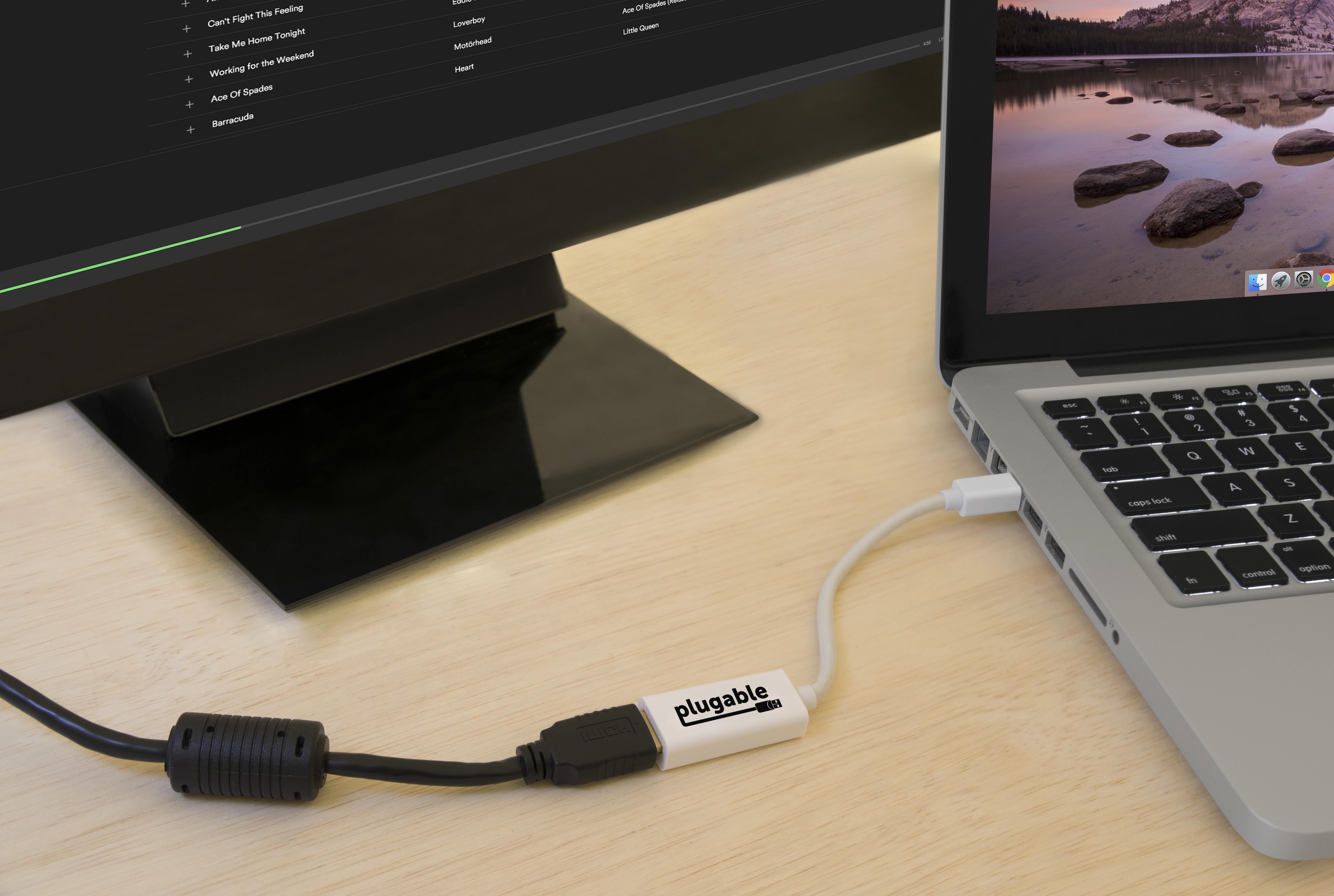 Plugable Mini DisplayPort (Thunderbolt 2) to HDMI Adapter (Supports Mac, Windows, Linux, and Displays up to 4K 3840x2160@30Hz, Passive) - image 2 of 5