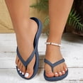 thumbnail image 2 of Rokment Women's Men's Thick Sole Flip Flops Non-Slip Cushioned Beach Pool Water Slide Sandals Comfortable Orthopedic Summer Thong Slippers Navy Size 7.5, 2 of 7
