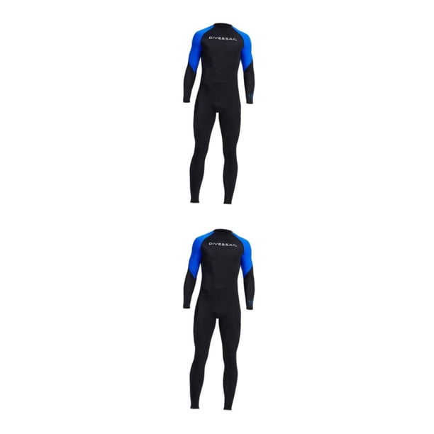 Sonducket Men Diving Wetsuit for Water Sports Suit Zip Wet Back Full Warm Body Surf azul SG 2piezas