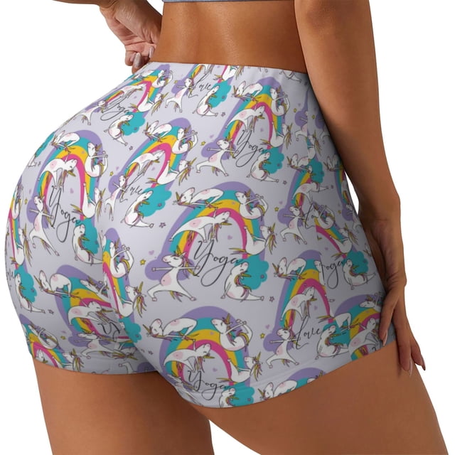 Fotbe Unicorn DoingYoga Shorts Sin Costuras – Shorts Deportivos de Cintura Alta para Mujer, Elásticos para Gimnasio, Yoga, Running o Ciclismo-XX-Large