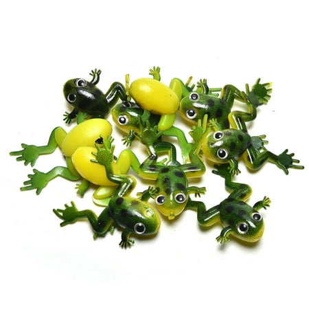 10Pcs/Set 3D Ray Frog Soft Bait Simulation Artificial Fishing Lure Tackle Tool
