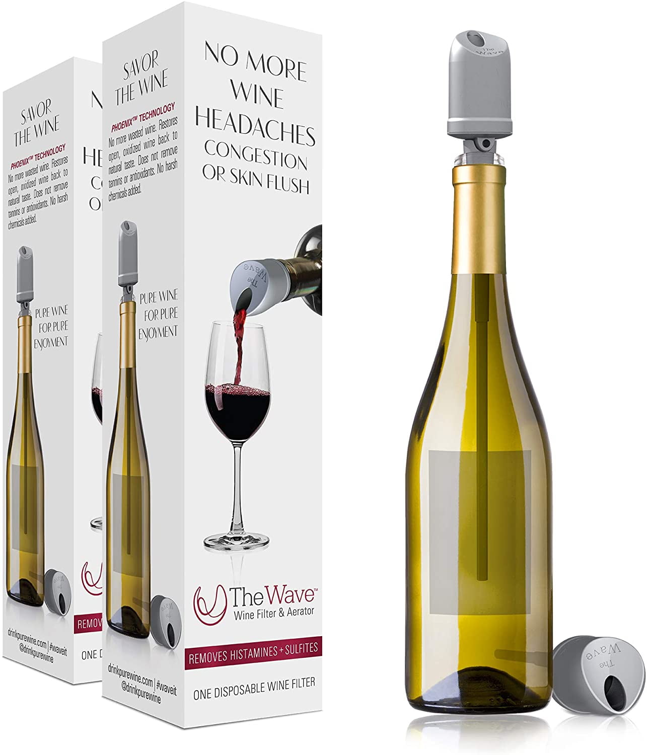 The Wave Wine Purifier Aerator No More Wine Headaches Removes Sulfites And Histamines By The Bottle 2 Pack No More Wine Headaches Enjoy By Visit The Purewine To Your Health Store The Wave Wine Purifier Aerator No More Wine Headaches Removes Sulfites And Histamines By The Bottle 2 Pack No More Wine Headaches Enjoy By Visit The Purewine To Your Health Store