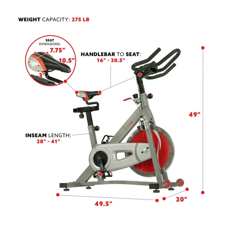 Belt Drive Indoor Cycling Bike with 49 LB Flywheel