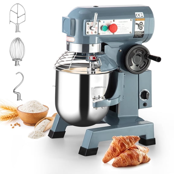Commercial Food Mixer,10Qt 3 Speed with Stainless Steel Bowl, Dough Hooks, Whisk Beater ,Stand Mixer With Safety Guard 450W,110V for Restaurant, Bakeries,Commercial Kitchen