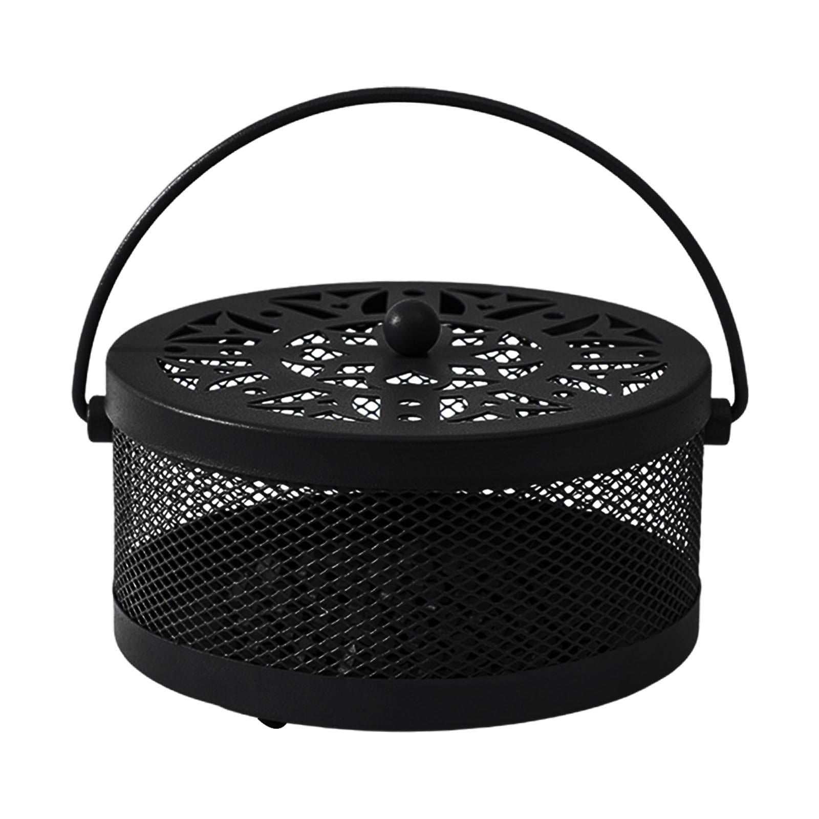QccHieUs Coil Holder Censer Round Portable Hollow Stand Hanging Incense Burner Holder for Black