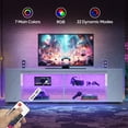 thumbnail image 2 of Pinmoco Marble TV Stand for TVs up to 80", LED Gaming Entertainment Center with Side Bookshelf and 4 Open Shelves, Marble White, 2 of 8
