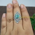 thumbnail image 3 of Natural Blue Copper Turquoise 925 Sterling Silver Handmade Statement Unique Design Ring Gift Jewelry, 3 of 5