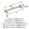 thumbnail image 5 of Amerock Faraday 6-5/16 inch (160mm) Center-to-Center Golden Champagne Cabinet Pull, 5 of 6