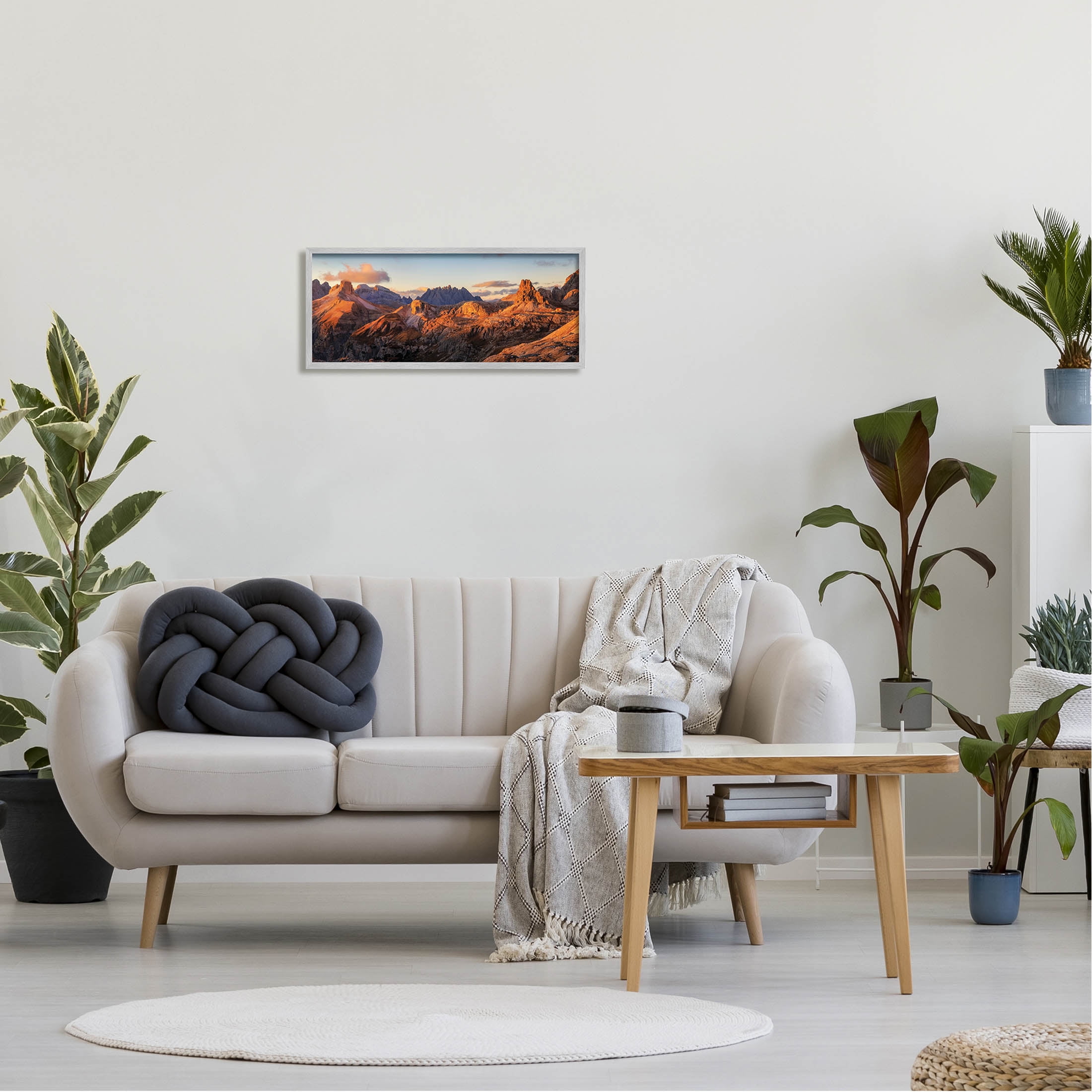 Panoramic Desert Canyon Peaks Landscape Photograph Gray Framed Art Print Wall Art