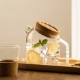 thumbnail image 2 of Glass Teapot Cold Water Kettle Heat Resistant Large Capacity Creative Coffee Transparent Cold Water Kettle With Wooden Cover, 2 of 4
