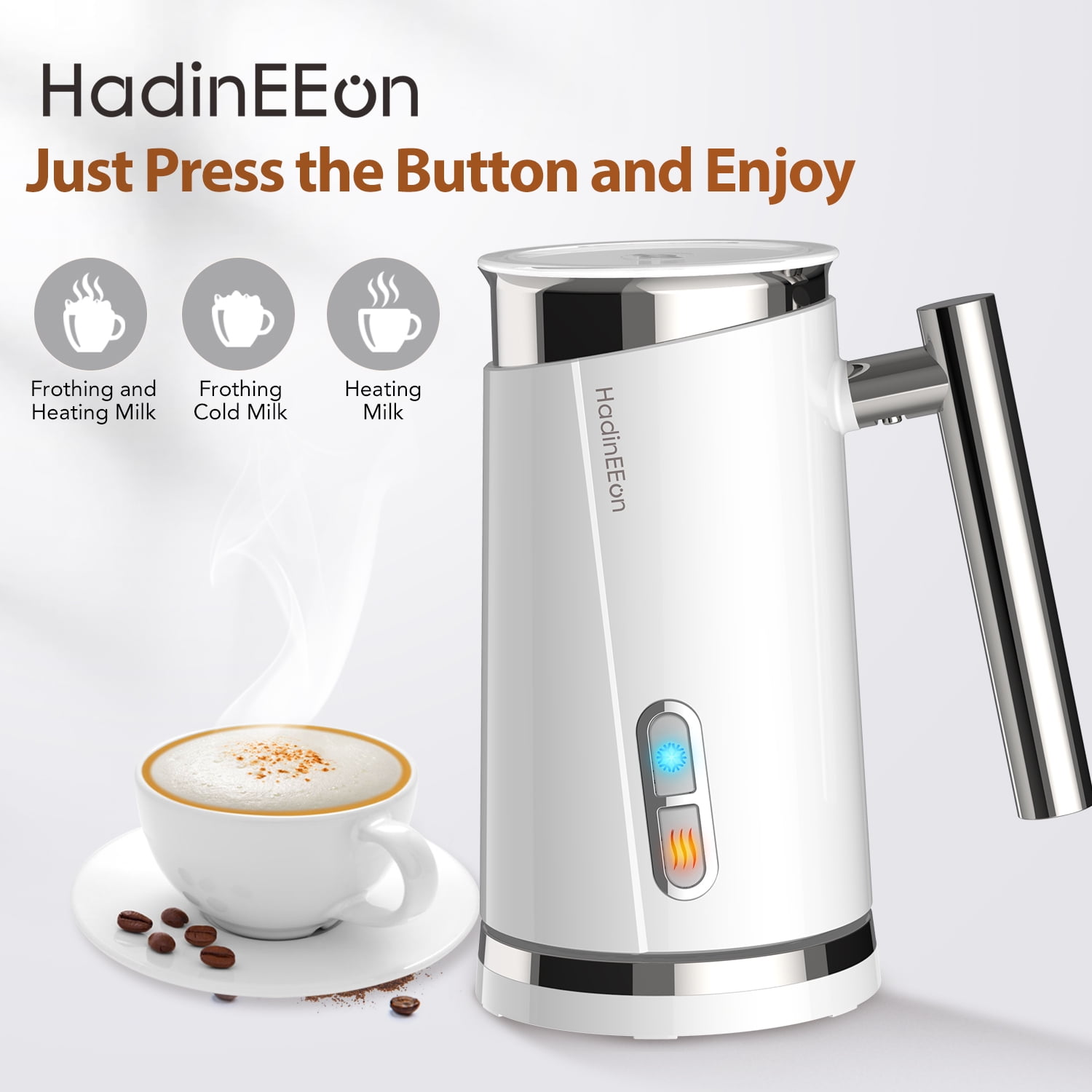 Milk Frother,HadinEEon Automatic Electric Milk Frother and Warmer