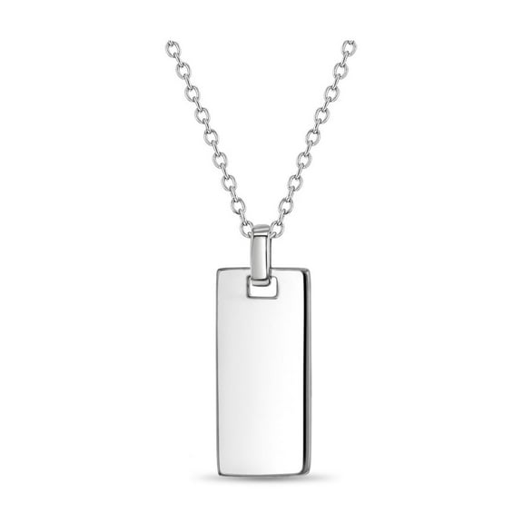 Square Tag Kids / Children's / Boy's Pendant/Necklace Engravable - Sterling Silver