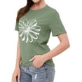 thumbnail image 3 of ZXSXSY Women Sunflower Printed Crew Neck Short Sleeves Top, 3 of 7