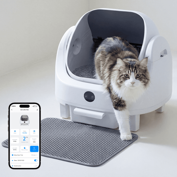 Aoxun Automatic Self-Cleaning Cat Litter Box for Multiple Cats
