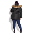 thumbnail image 2 of Avenue Women's Plus Size Belted Hood Puffer Coat, 2 of 2