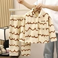 thumbnail image 2 of Pandaie 2 Piece Toddler Boys Girls' Winter Fleece Coat Pajama Set Warm Plush Tops Pants Sleepwear Pjs Outfits Khaki,5-6 Years, 2 of 4