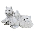 thumbnail image 3 of Winter Snow White Albino Wolf Mother at Repose with 4 Cubs Family Figurine, 3 of 10