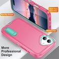 thumbnail image 3 of for iPhone 17 Case, iPhone 17 Phone Case with Built in Kickstand, Shockproof/Dustproof/Drop Proof Heavy Duty Military-Grade Rugged Protective Cover for iPhone 17,Rose Red,For iPhone 17, 3 of 8