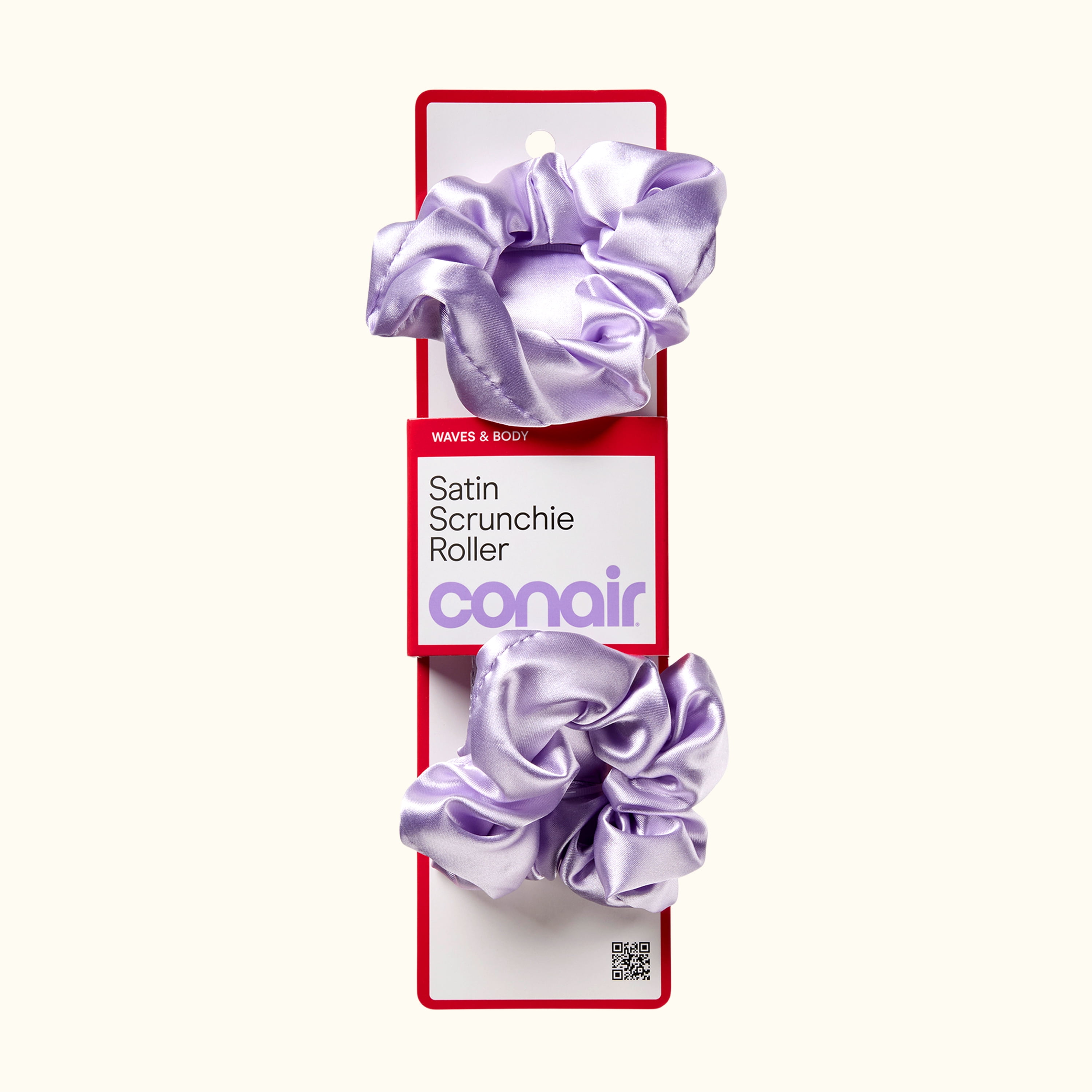 Conair Satin Scrunchie Heatless Hair Curler for Overnight Frizz-Free Curls, 1 Count
