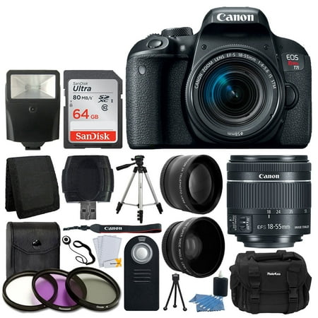 Canon EOS Rebel T7i 24.2MP DSLR Camera +18-55mm IS STM Lens +Value