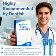 GENKENT Floss Threaders, Dental Floss Threaders for Braces, Bridges, and Implants for Oral Health, 200 Pcs, Blue