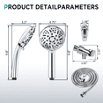 Gusgopo High Pressure Handheld Shower Head, 9 Spray Settings ShowerHeads with 60" Stainless Steel Hose and Angle-adjustable Overhead Bracket, 5 Inch Shower Head with Handheld for Bathroom