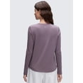 thumbnail image 2 of Remera CRZ YOGA de Algodón Pima, Cuello Redondo, Manga Larga, Morada XL, 2 of 6