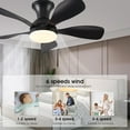 thumbnail image 4 of 33In Black Low Profile Ceiling Fans with Lights and Remote/APP Control, Modern Flush Mount Ceiling Fan with 5 Reversible Blades for Outdoor Patio,Small Room,Bedroom, 4 of 9