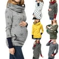 thumbnail image 3 of Lispipm Maternity Hoodie for Women Pregnancy Long Sleeve Pullover Casual Fall Winter Warmth Breastfeeding Sweatshirt Yellow L, 3 of 5