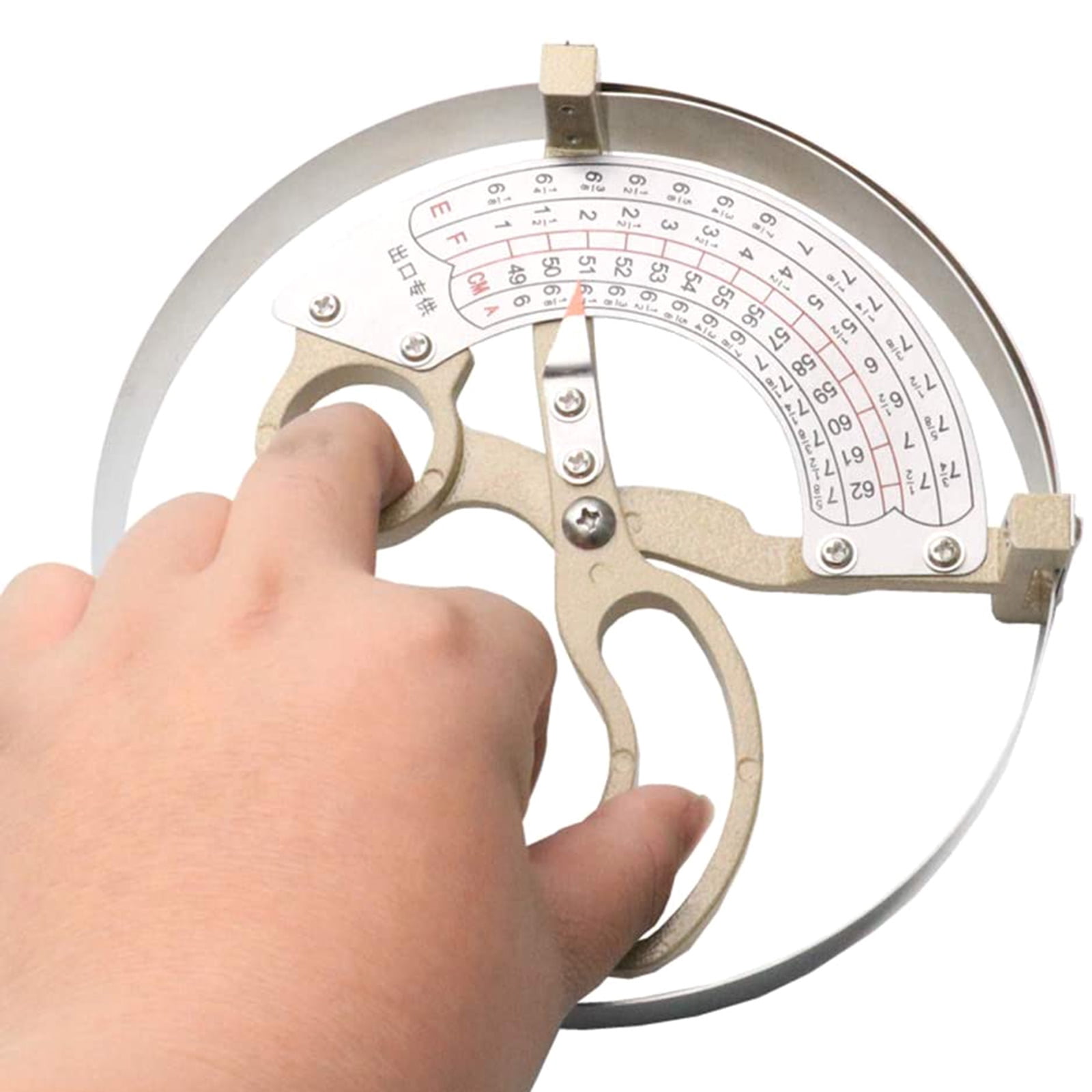 Apooke Scissor Type Hat Ruler with Clear Scale Hand Held Milliners Sizer Cap Hat Size Measuring Tool Stainless Steel & Brass