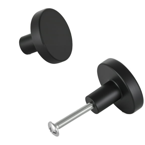 KFFKFF Set of 10 Black Zinc Alloy Cabinet Knobs, 1.26-Inch Mushroom Design Drawer Pulls and Door Handles, Durable Hardware with Screws for Kitchen, Bathroom, Closet, and Dresser Cabinets
