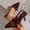 Wine, variant on Plus Size Women's Glossy Pointed Closed Toe Sandals, Backless Single Buckle Strap, Slim Stiletto High Heel Elegant Shoes Wine 36