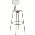 thumbnail image 2 of (Pack of 2) NPS 30" Heavy Duty Steel Stool With Backrest, Grey, 2 of 3