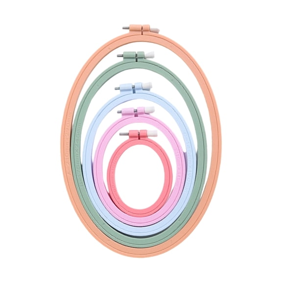5Pcs Oval Shape Embroidery Hoop Spring Clip Adjustable Embroidery Frame Stitching Hoop for Embroidery Stitching Sewing