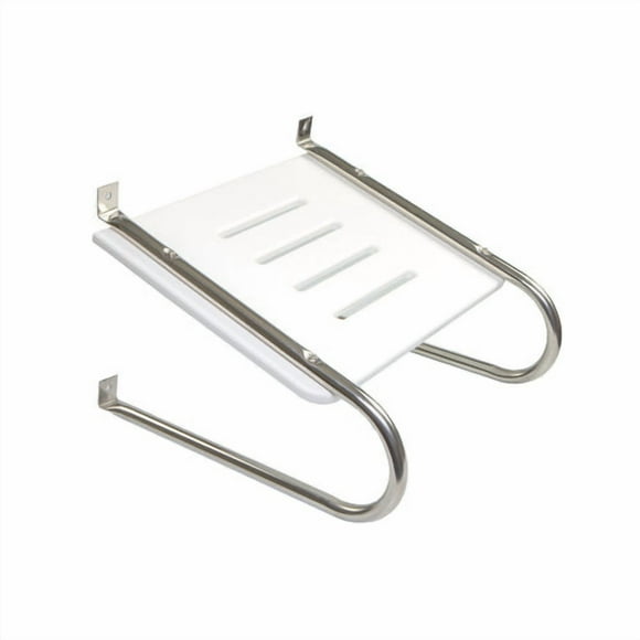 WhiteCap Industries Dock Ladder 67901 Dock Platform; Permanent Mount; 304 Stainless Steel Handrails; White; Plastic; With Stainless Steel Mounting Hardware; Used For Boats With Inboard/Outboard Motors