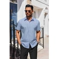 thumbnail image 5 of COOFANDY Mens Short Sleeve Button Down Wrinkle Free Dress Shirts Summer Business Casual Shirt Black, 5 of 7
