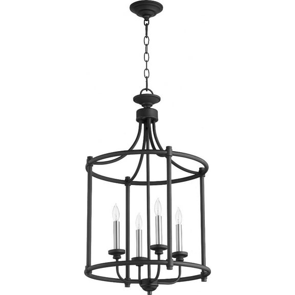 6922-4-69 Quorum Lighting 4 Light Large Cage Entry Pendant in Transitional style - 18 inches wide by 30 inches high     -Traditional Installation