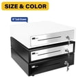 thumbnail image 5 of HK SYSTEMS 16inch Heavy Duty Manual Push-Open Cash Drawer with 5Bill/5Coin, Removable Till, "Stainless Steel Front" with Single Large Media Slot, Black, 5 of 7